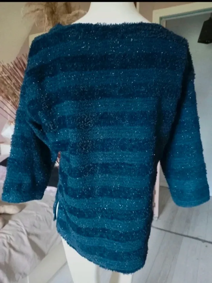 Pull rayé manches 3/4 taille 38 - photo numéro 3