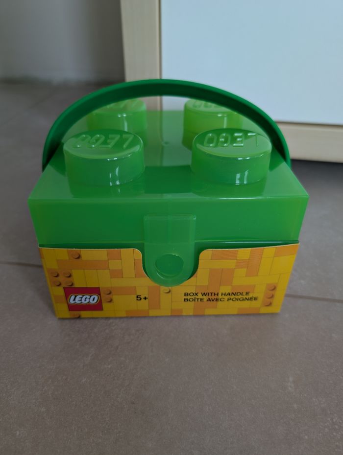 LEGO Brique boîte à lunch avec poignée, transparente - Plastique - Verte - photo numéro 5