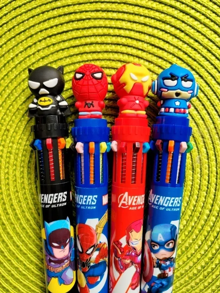 Grand Stylos 10 couleurs - Marvel, Batman, Spiderman, Iron Man, Captain America - photo numéro 3