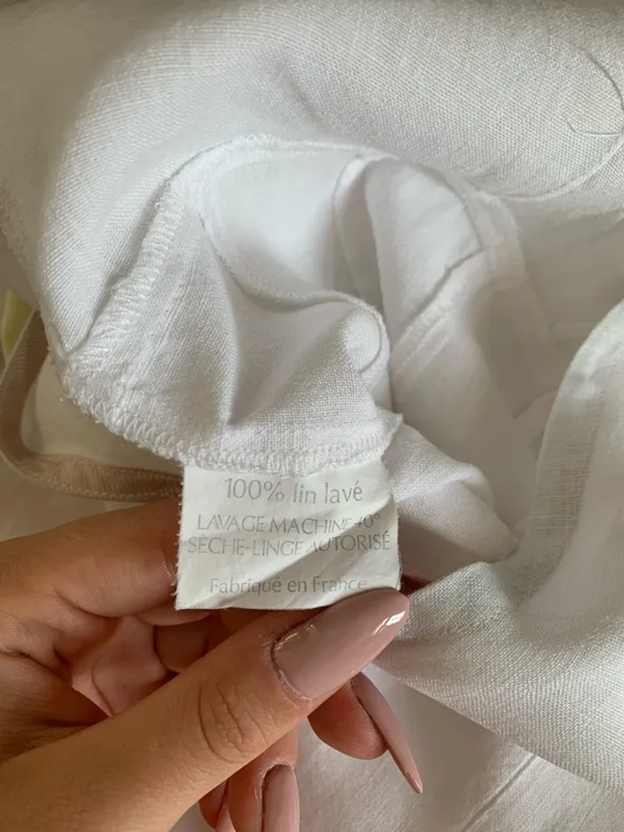 Longue robe blanche en lin - photo numéro 4