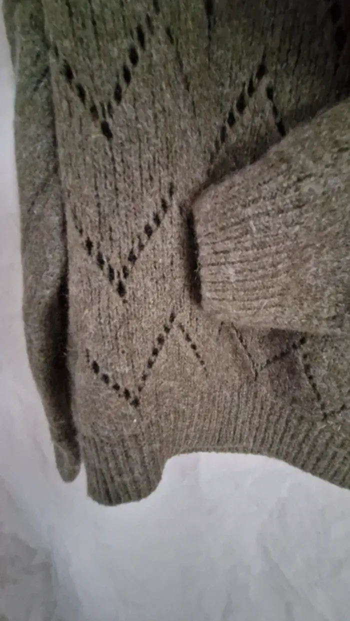 Pull leger vert kaki femme taille s - photo numéro 2