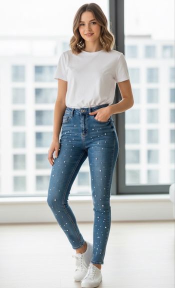 Jean slim perlé T34 stradivarius