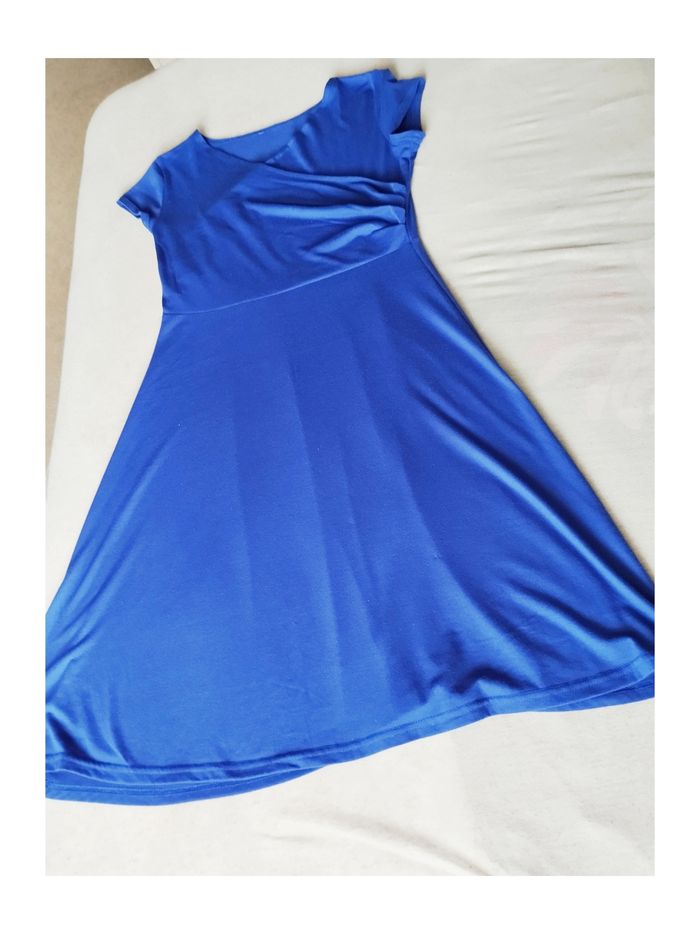 Robe coton midi bleu marine, taille 38
