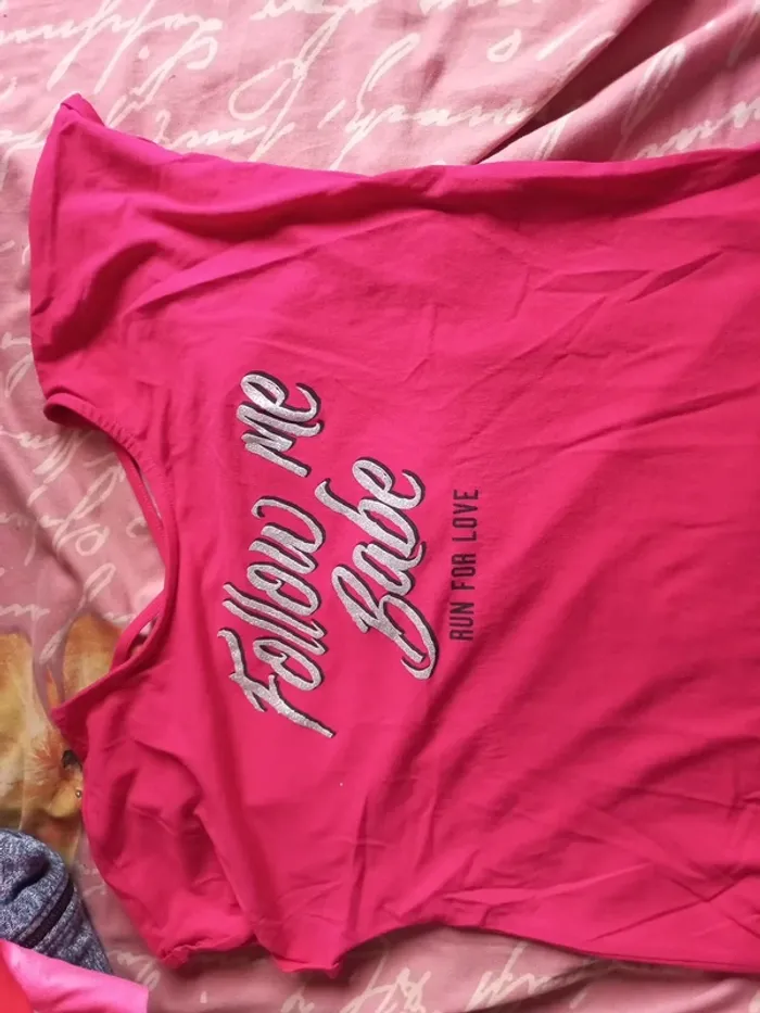 Tee shirt fuchsia Gémo - photo numéro 2