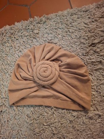 Turban nœud femme beige TU