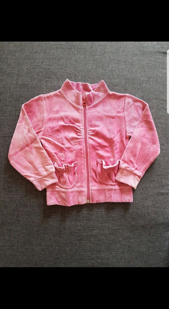 Gilet velours zippé fille 2 ans
