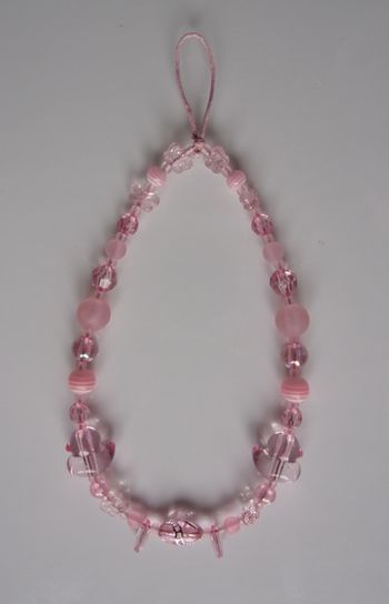 Cordon bracelet déco pour portable canard rose