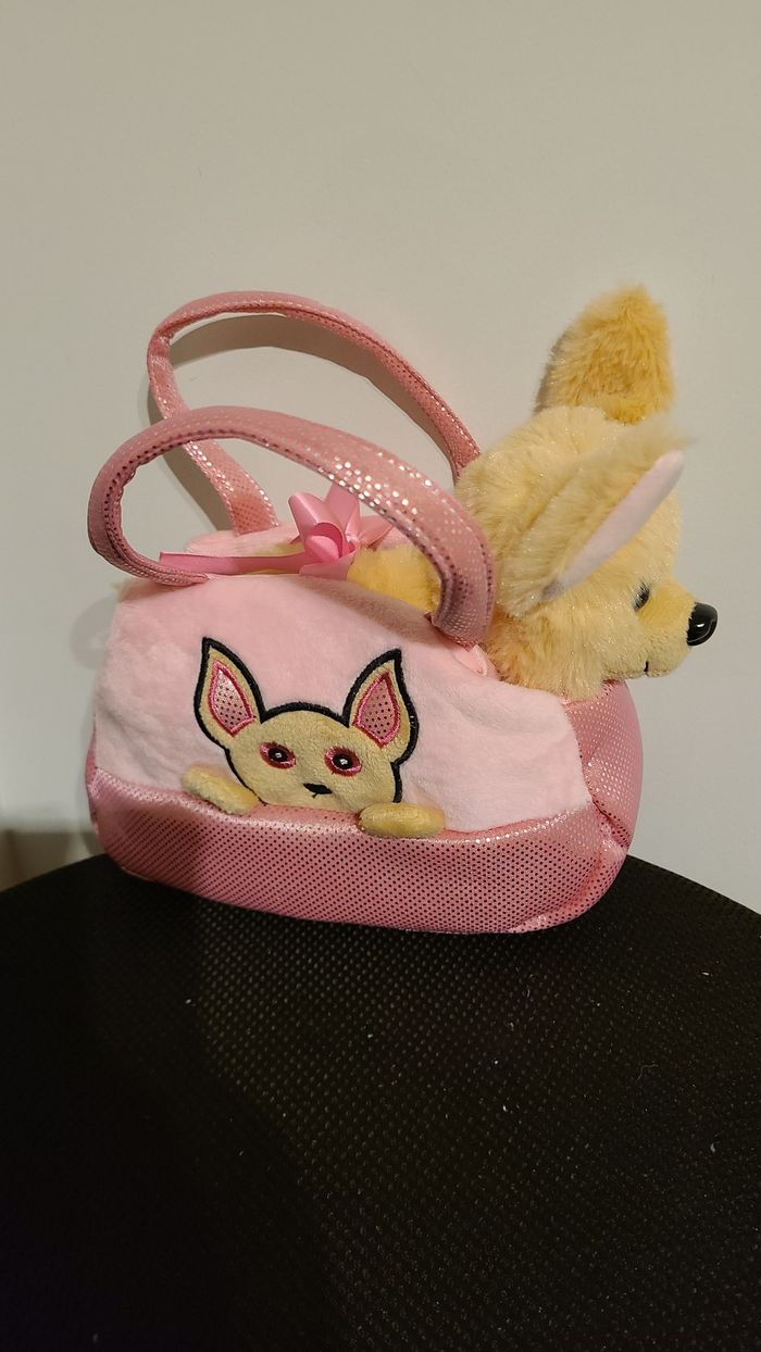 AURORA, Peluche chihuahua et sac Rose et Marron - photo numéro 6