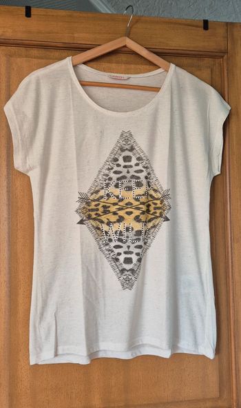 Tee-shirt fantaisie écru