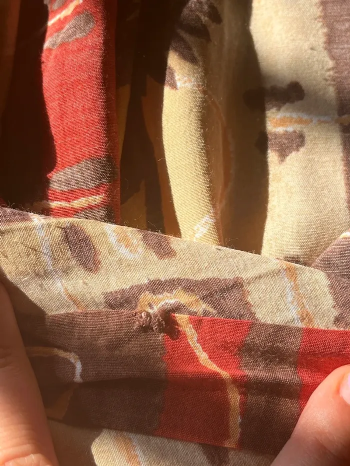 Jupe longue portefeuille rouge jaune à motifs années 90 taille ajustable - photo numéro 9