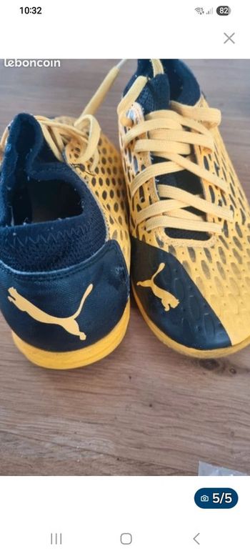 Basket puma jaune noire 34 hand sport