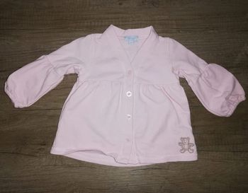 Gilet rose 3 / 6 mois Tex avec un ourson #Fille3mois