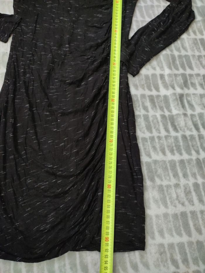 Robe hiver manches longues noir moucheté H&M taille S 36 - photo numéro 3