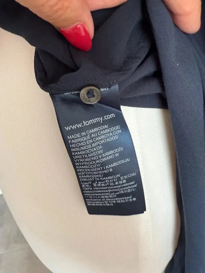 Magnifique blouse Tommy Hilfiger femme très légère marine taille S - photo numéro 7
