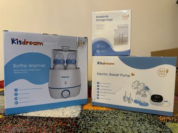 Tire lait électrique + chauffe biberon + sachet conservation  ( sans bpa)