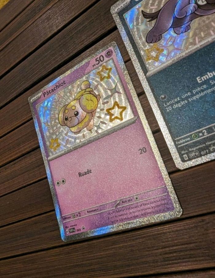 Lot de 3 cartes Shiny Pokemon - Pâtachiot, Grondogue & Toutombe - photo numéro 4