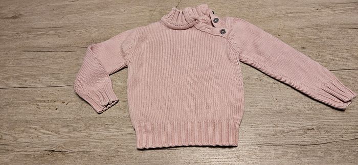 Pull rose clair, manches longues, col montant, LOGG, 5/6ans - photo numéro 3