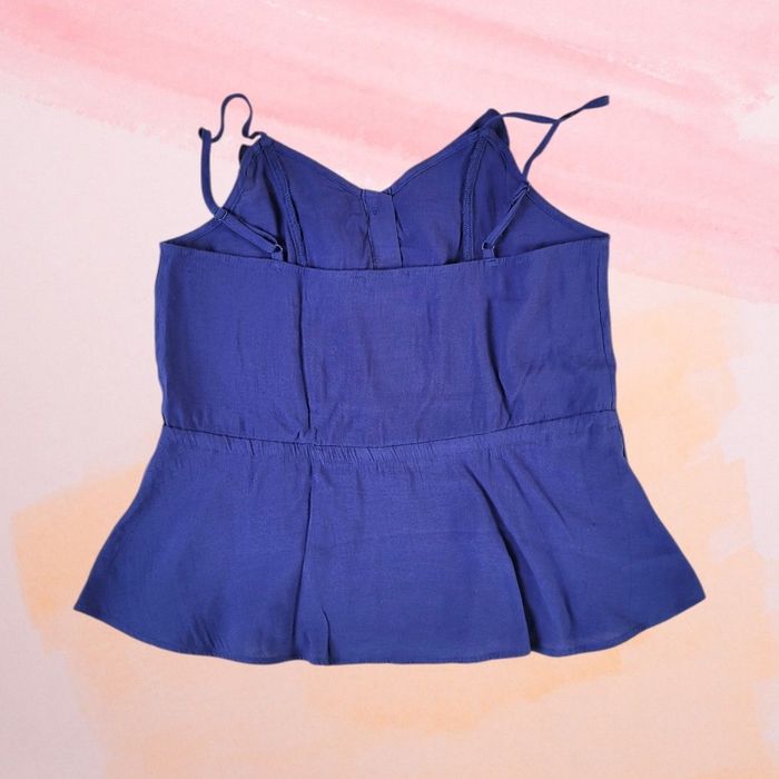 Haut caraco bleu marine volanté de Kiabi - photo numéro 2