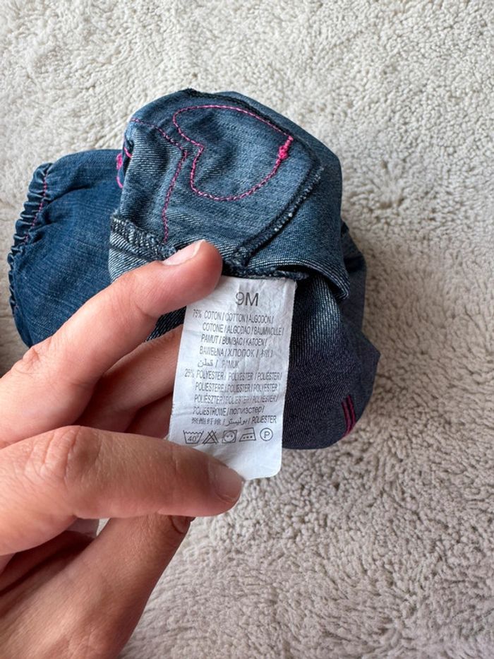 👖 lot jeans pantalons - bébé fille- baby girl - 9 mois- kitchoun très bon état - photo numéro 9