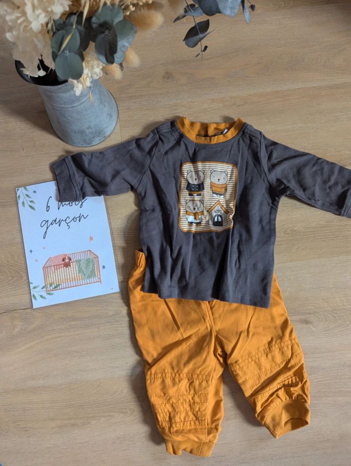 Ensemble pantalon et t-shirt manches longues 6 mois