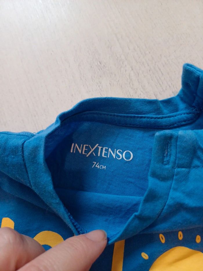 T-shirt bleu "Hello" 12 mois - photo numéro 2