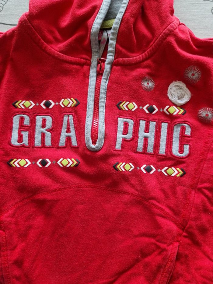 Sweat à capuche 6 ans orchestra rouge - photo numéro 3