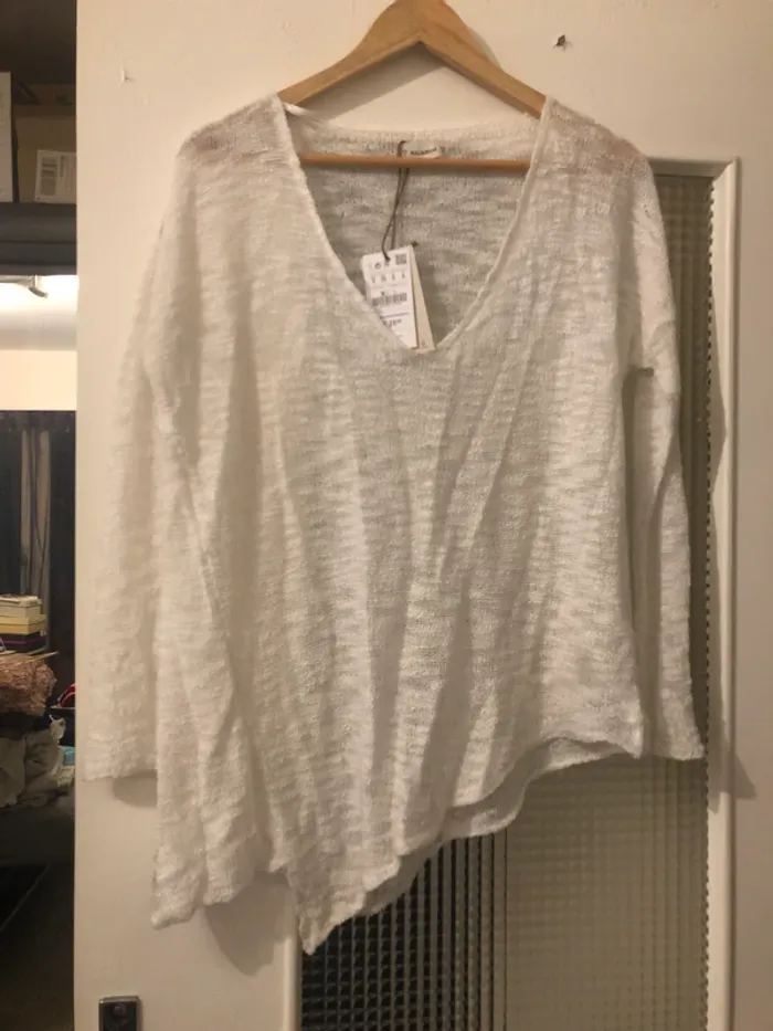 Pull fin blanc