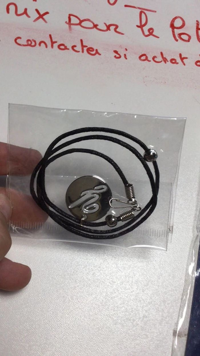 Bijoux acier ensemble locollier bracelet boucles oreilles l’être neuf - photo numéro 3