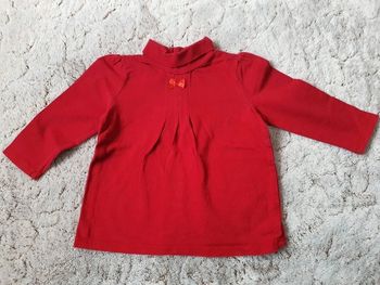 Col roulé rouge TeX Baby 18 mois