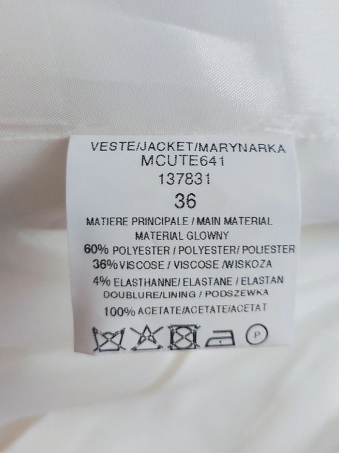 Veste robe tailleur jacket blanc ivoire noeud Vintage / Made in France 🇨🇵 Jacqueline Riu - 36/S - photo numéro 8