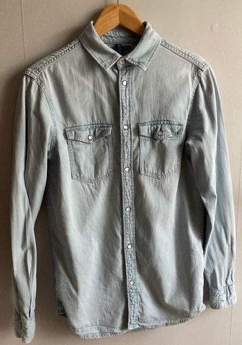 chemise en jeans denim léger effet délavé