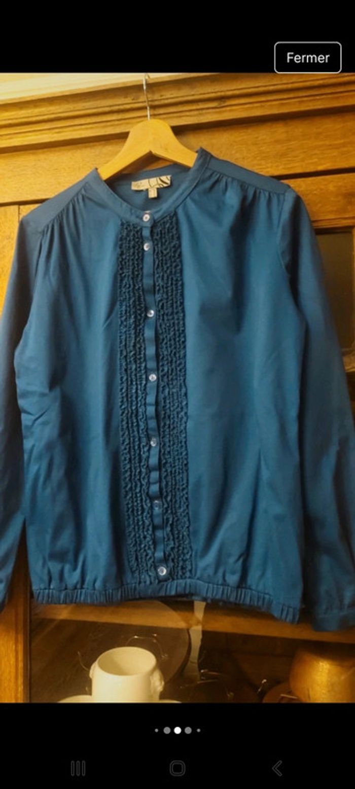 Blouse D'Auvry fr be M coul bleu trés bon état - photo numéro 4