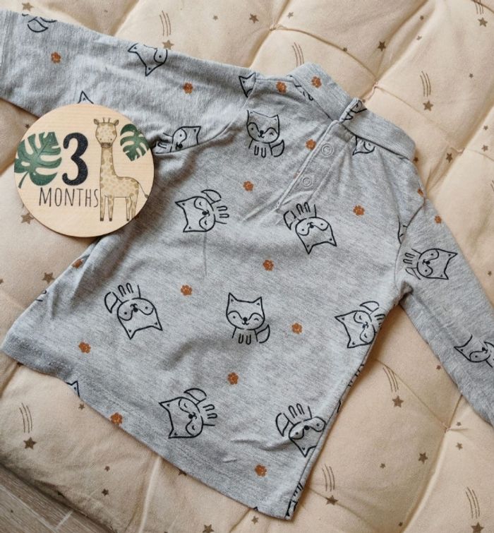 Sous pull renard avec col  3 mois - photo numéro 2
