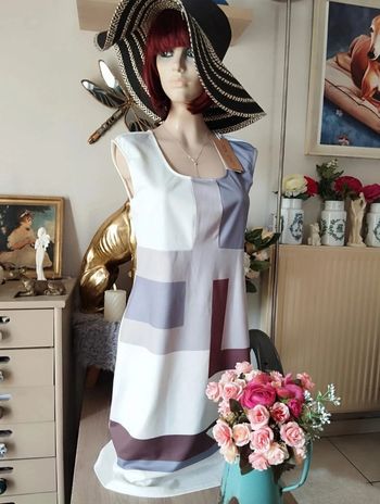 🌿Robe Tricolore Style Rétro Graphique Tendency T34/36🌿