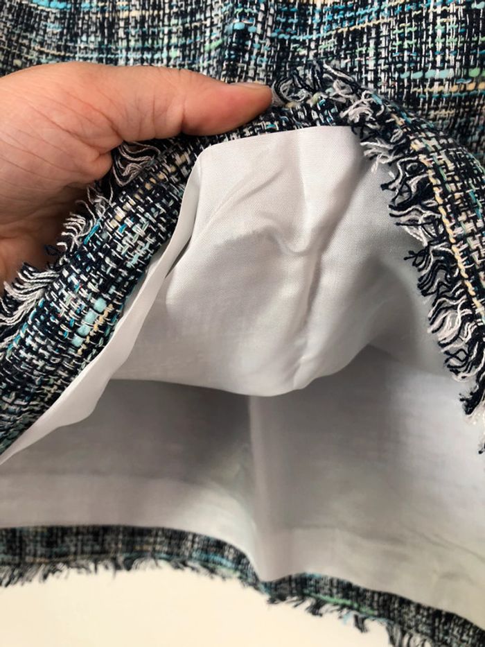 Jupe tweed bleue Claudie Pierlot taille 40 neuve - photo numéro 3