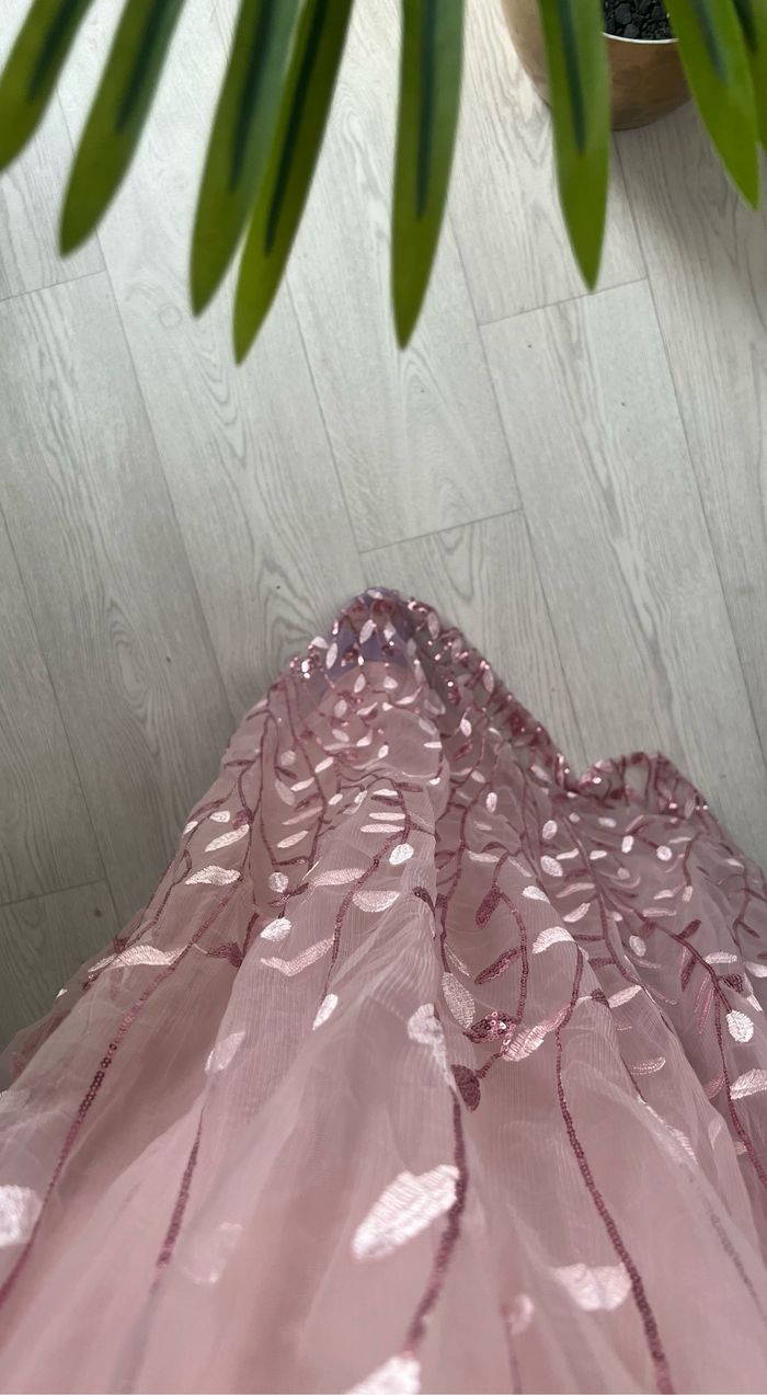 Robe demoiselle d’honneur/robe de soirée rose taille L neuve avec étiquette - photo numéro 9