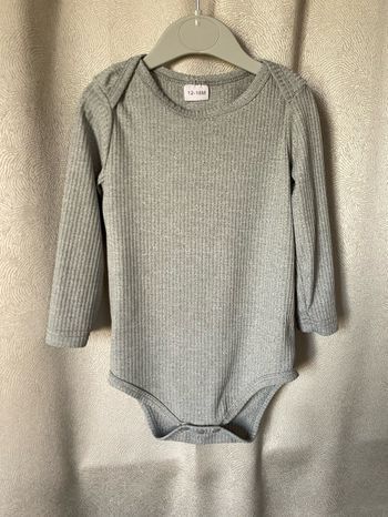 Body bébé gris manches longues 12/18 mois