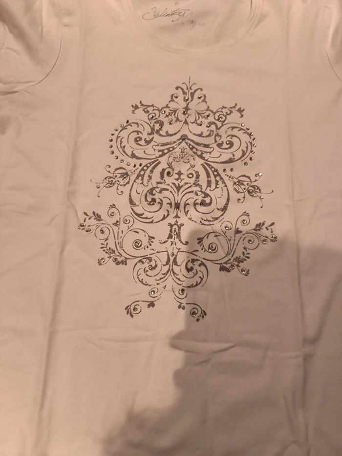 T-shirt blanc manches 3/4 Canda taille XL - photo numéro 2