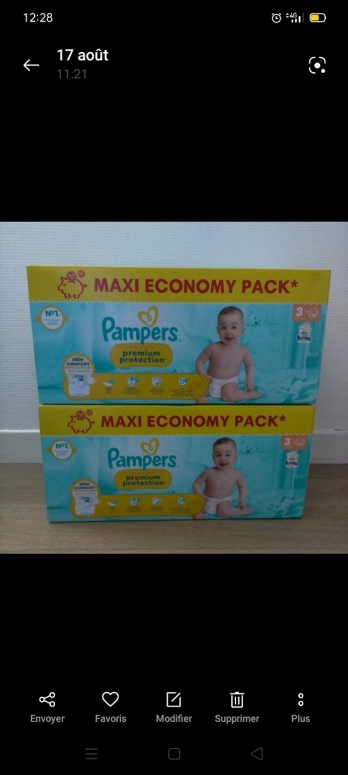 Lot couches Pampers premium taille 3
