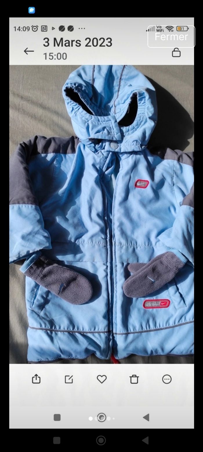 Veste Nike  gants  polaires