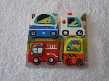 Puzzles en bois "véhicules" pour enfants (+ 12 mois)