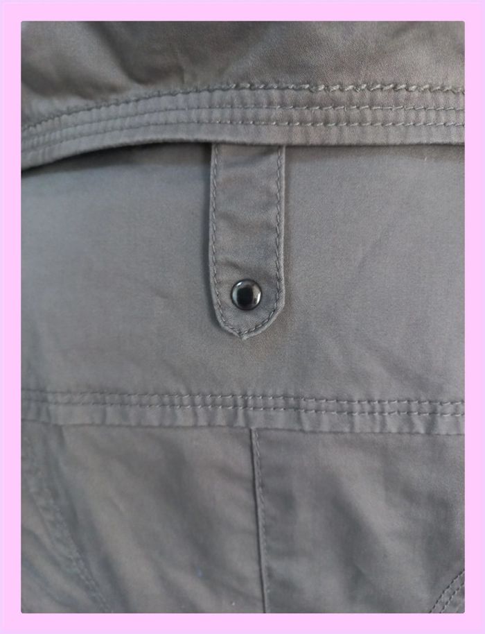 Trench-coat court Piazza Italia gris/taupe cintré - Taille S - Style chic décontracté - photo numéro 6