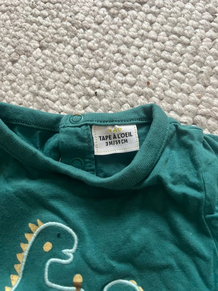 Lot tee shirt vert 3 mois - photo numéro 7