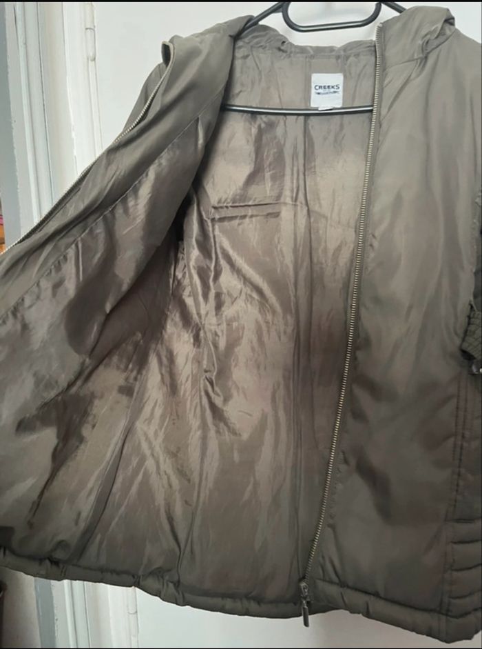 Creeks Veste doudoune kaki à capuche fille taille 10ans (8/10ans) - photo numéro 10