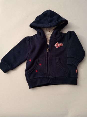 gilet sweat zippé à capuche Levis fille 6 mois
