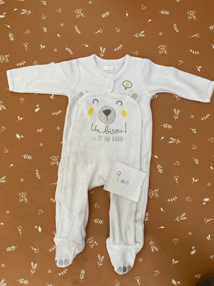 Pyjama velours 9 mois