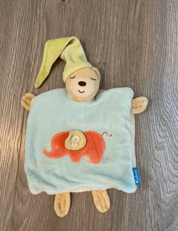 Marionette doudou kaloo bleu orange