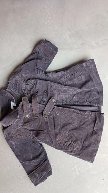 Manteau velours prune 9 mois