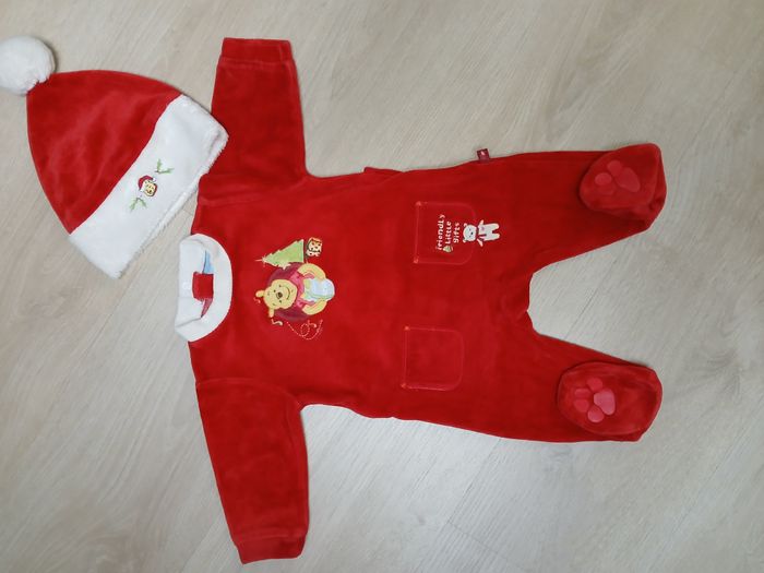 Pyjama Winnie Disney noël rouge bonnet