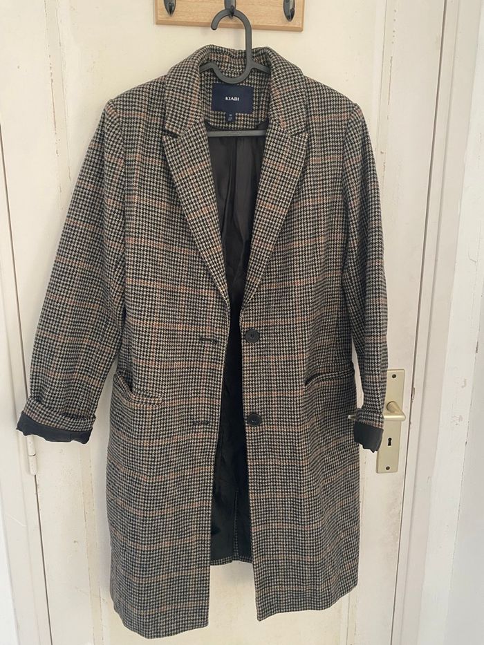 Manteau  longue a  carreaux - photo numéro 2